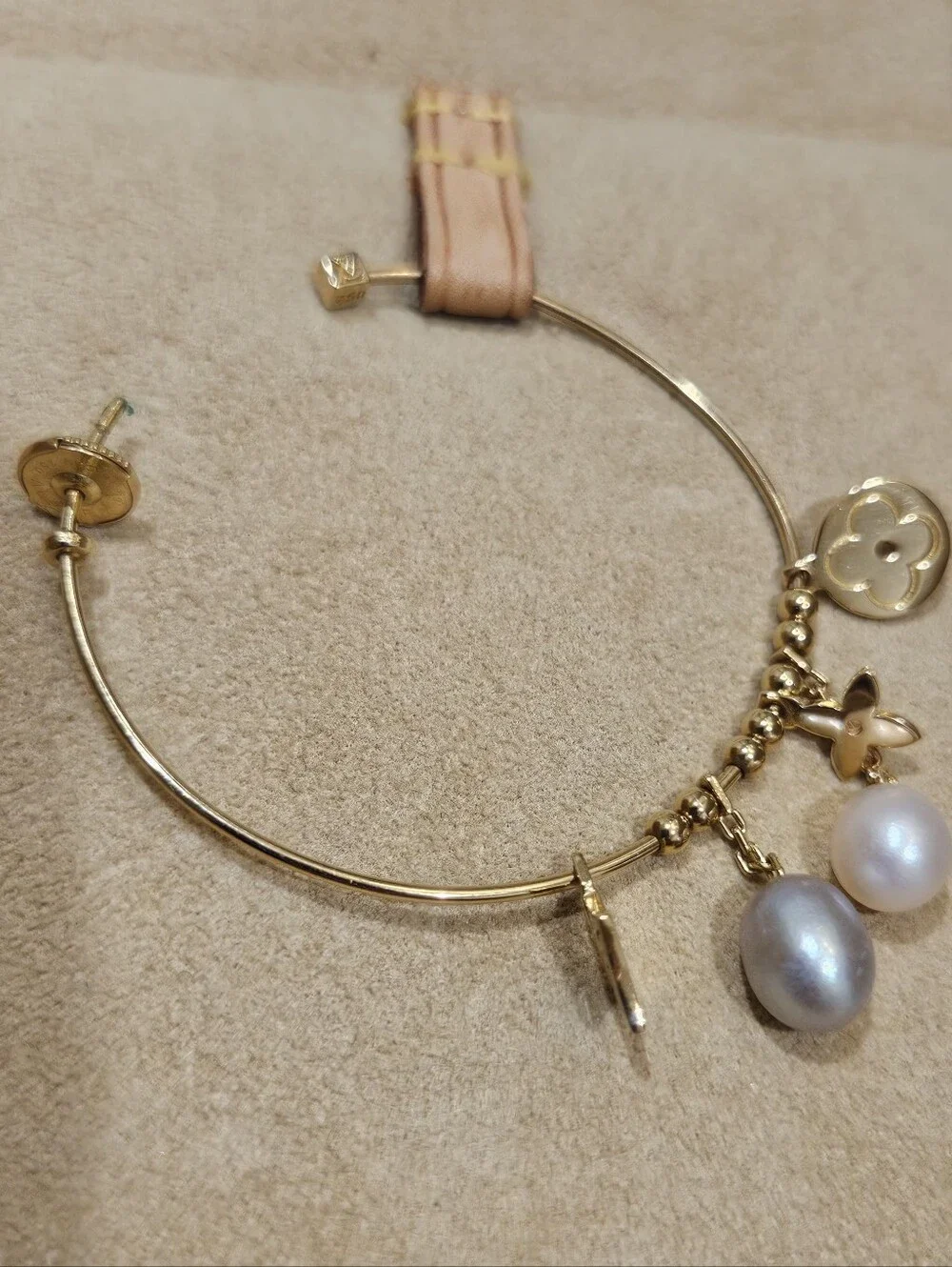 Louis Vuitton 18K Yellow Gold Multi-Charm Hoop Earrings